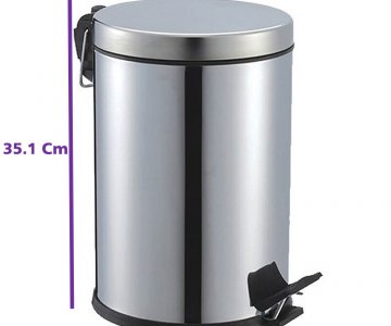 Pedallı Metal Çöp Kovası 12 Litre, Paslanmaz Çöp Kovası, Mutfak Banyo Çöp Kovası 
